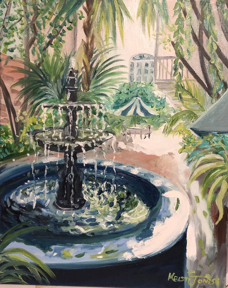 French Quarter Fountain Painting by Kristi Cavett Jones Saatchi Art