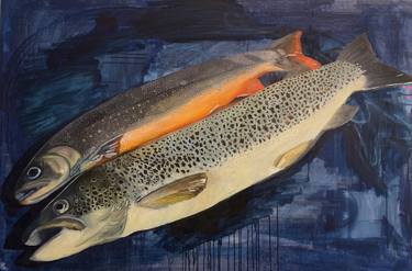 Original Expressionism Fish Paintings by Klara Edstrand