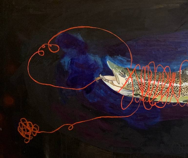 Original Fish Painting by Klara Edstrand