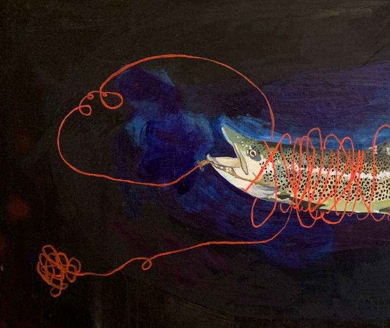 Original Contemporary Fish Painting by Klara Edstrand