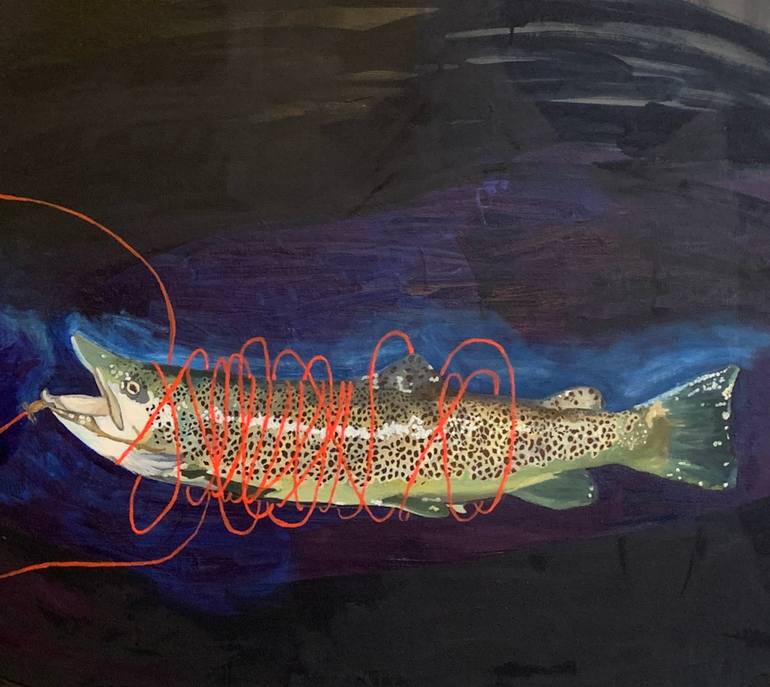 Original Contemporary Fish Painting by Klara Edstrand