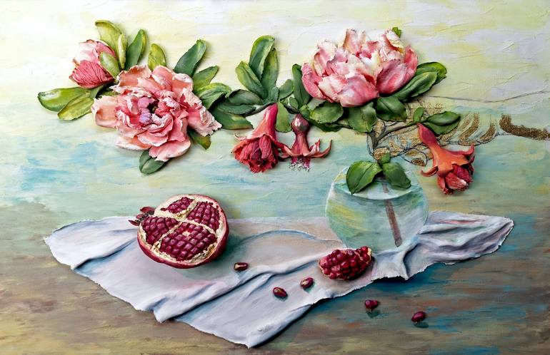 With Renewed Vigor - beautiful pomegranate still life - Print