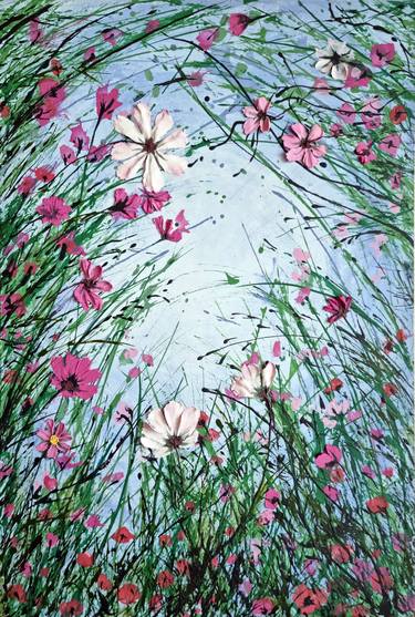 Saatchi Art Artist Irina Stepanova; Paintings, “RELAXING IN A SUMMER MEADOW. RELIEF LANDSCAPE WITH WILDFLOWERS” #art