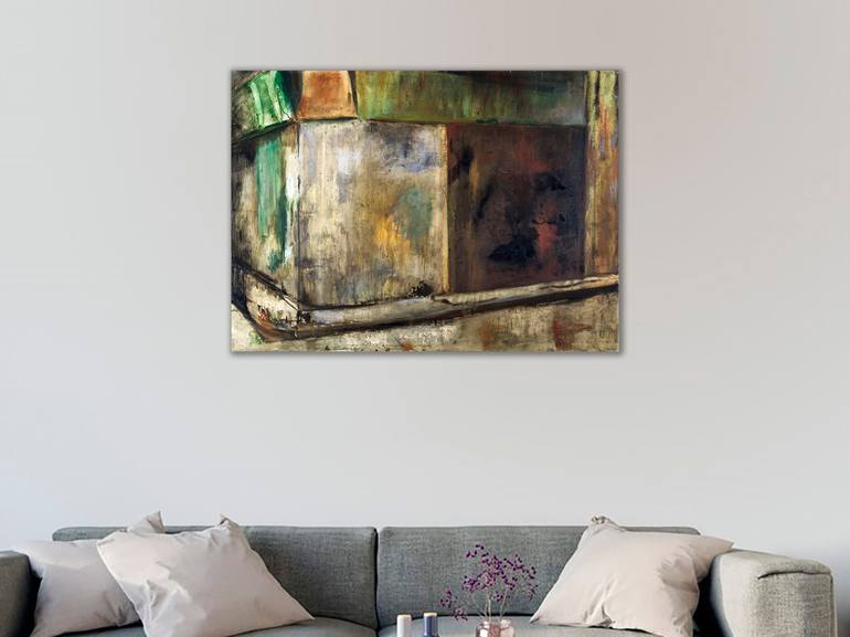 Original Abstract Expressionism Geometric Painting by Ana Guerrero
