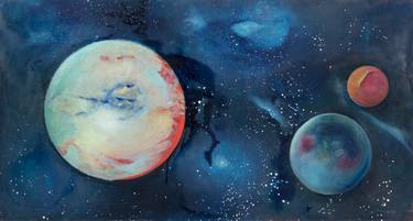 Original Figurative Outer Space Paintings by Ana Guerrero
