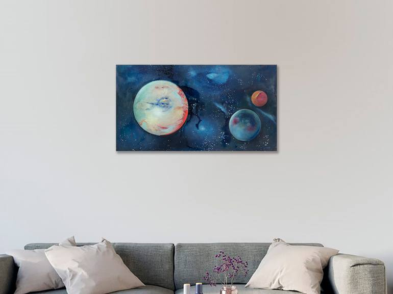 Original Figurative Outer Space Painting by Ana Guerrero