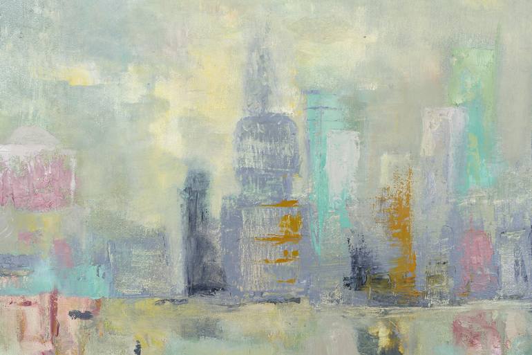 Original Abstract Cities Painting by Ana Guerrero