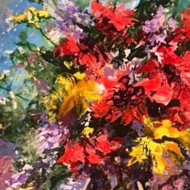 Original Impressionism Floral Painting by Olga McNamara