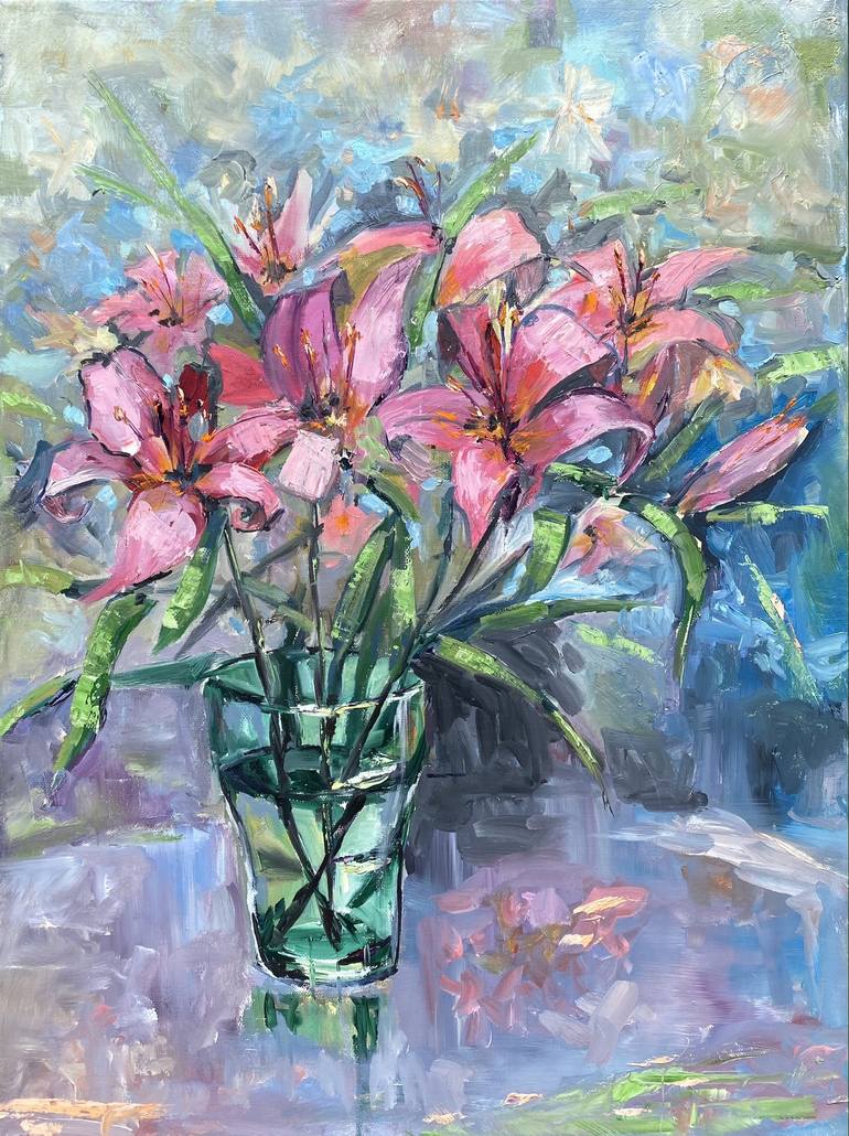 Original Impressionism Floral Paintings by Olga Mcnamara