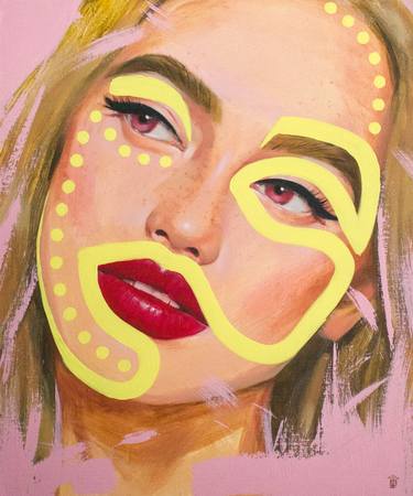 Saatchi Art Artist Anna Tivik; Painting, “Yellow mask” #art