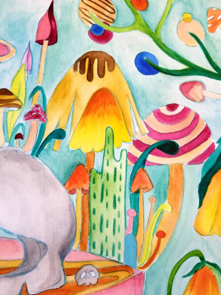 Original Art Deco Fantasy Drawing by Yukwa Yu