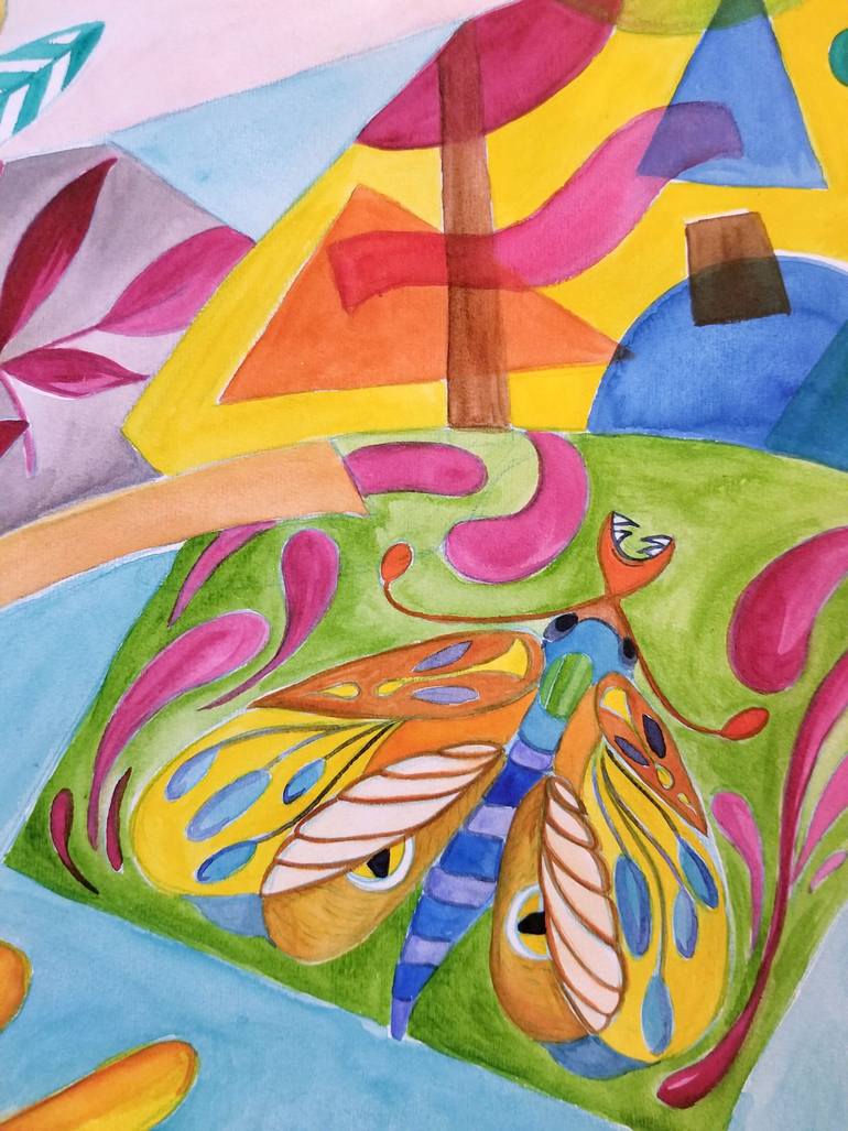 Original Art Deco Fantasy Drawing by Yukwa Yu