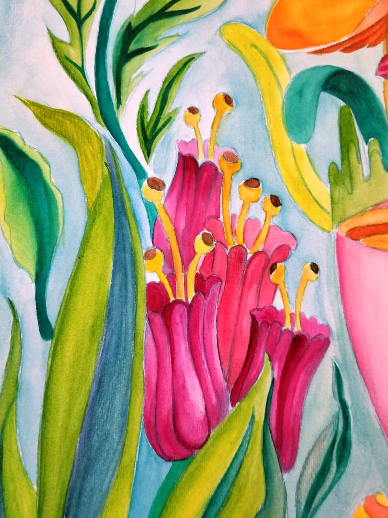 Original Art Deco Fantasy Drawing by Yukwa Yu