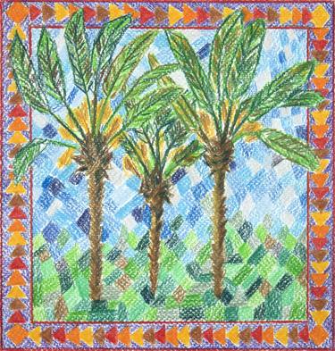 Untitled (Three Palm Trees) | Colored Pencils on Paper thumb