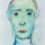 Soft blue green boy face by corinne gegot