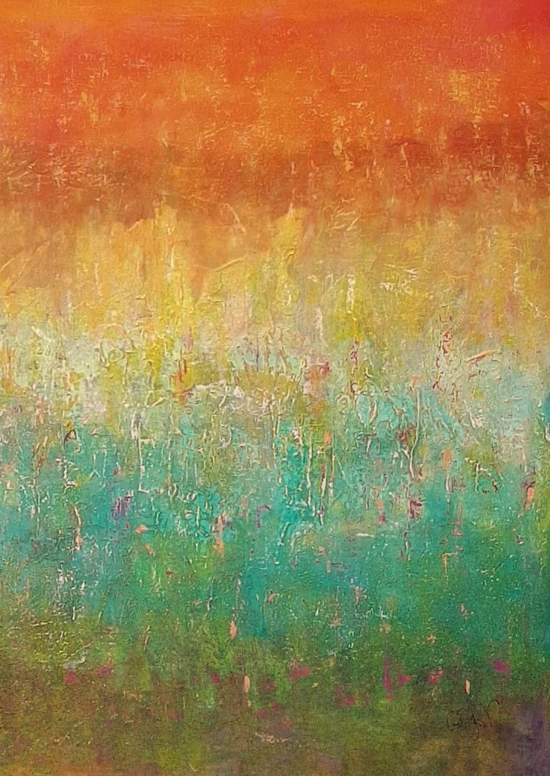 Original Abstract Expressionism Abstract Painting by Corinne Gegot