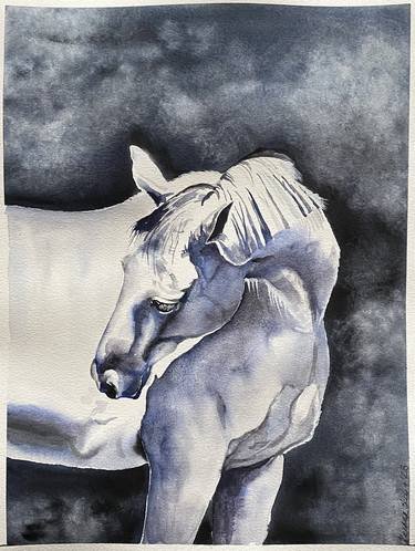 Original Art Deco Horse Paintings by Anna Vecherskaia