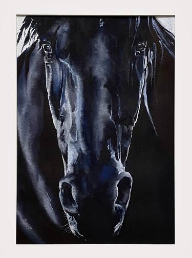 Original Art Deco Horse Paintings by Anna Vecherskaia