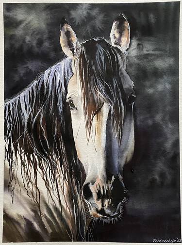 Original Horse Painting by Anna Vecherskaia
