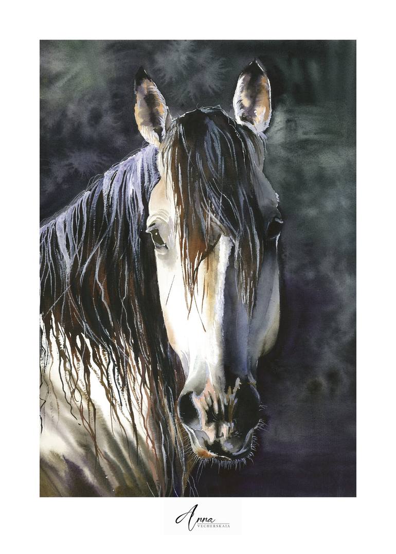 Original Horse Painting by Anna Vecherskaia