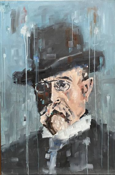 Original Art Deco People Painting by Anna Vecherskaia
