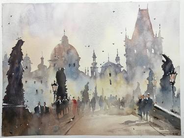 Print of Cities Paintings by Anna Vecherskaia