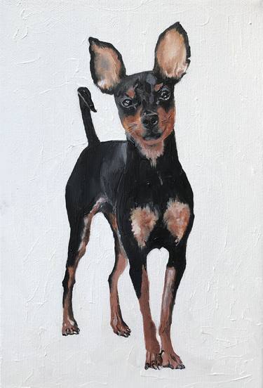 Print of Dogs Paintings by Anna Vecherskaia