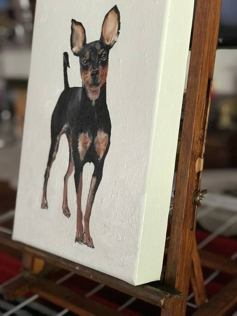 Original Art Deco Dogs Painting by Anna Vecherskaia