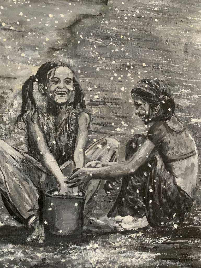 Original Expressionism Children Painting by Kanchan Joshi