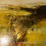 Close up of goldleaf on linen