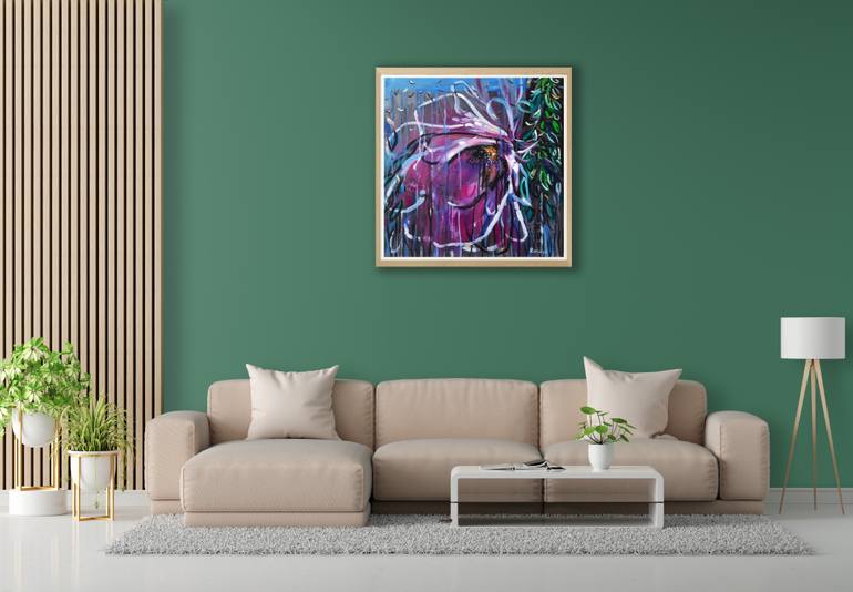 Original Abstract Expressionism Floral Painting by Romaya Puchman