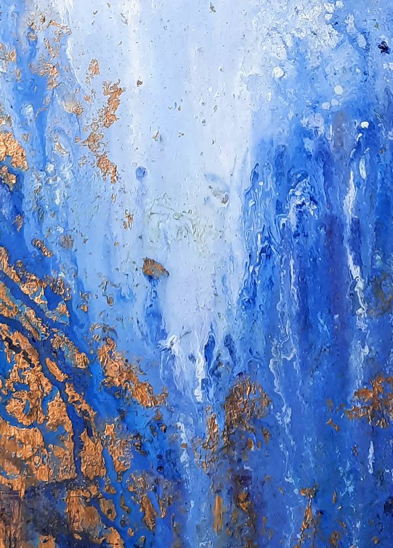 Waterfall gold Secret Painting by Romaya Puchman | Saatchi Art