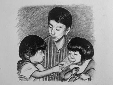 Print of Realism Family Drawings by June Chevanintakul