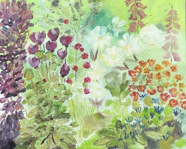 Original Impressionism Garden Paintings by Carolyn Nicholls