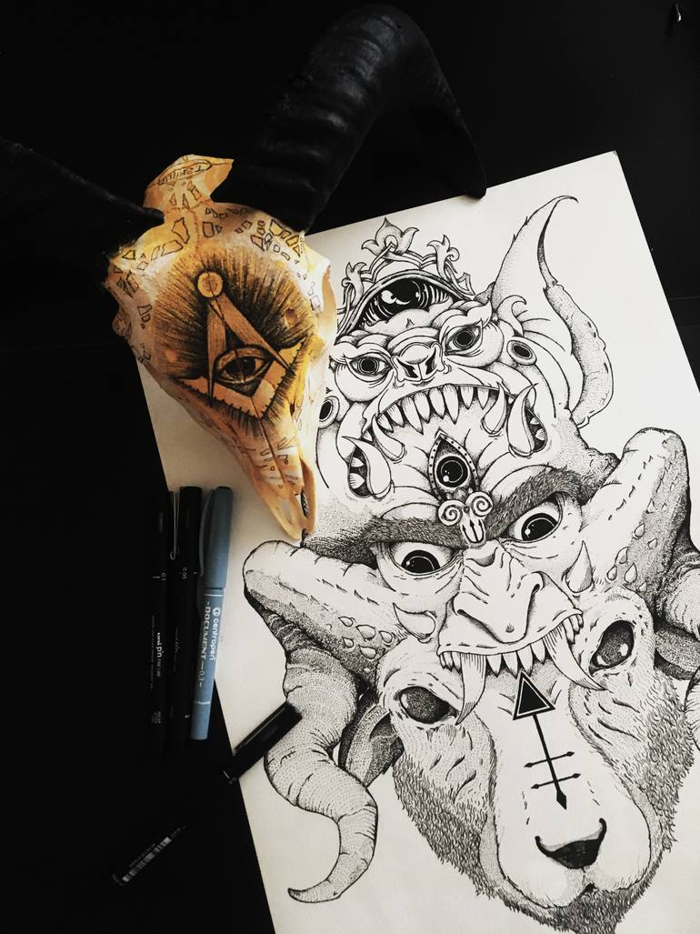 Original Conceptual Fantasy Drawing by Mzntrp Art