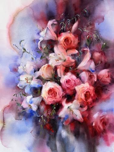 Original Impressionism Floral Paintings by Nisha Sehjpal