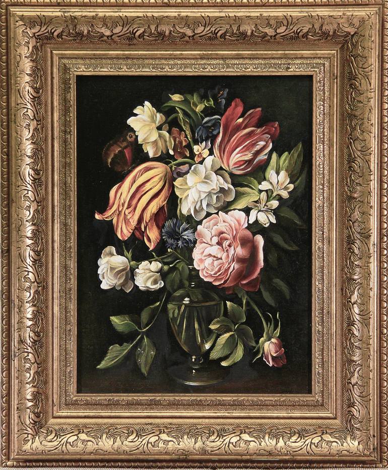 Copy ‘Flowers in a glass vase’ by Daniel Seghers Painting by Ekaterina ...