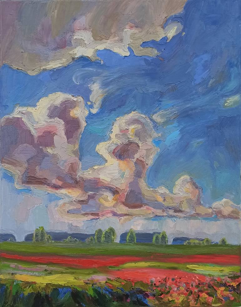 Original Expressionism Landscape Painting by Mariana Sobkiv