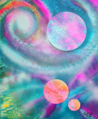 Original Abstract Outer Space Paintings by Paula Brewer