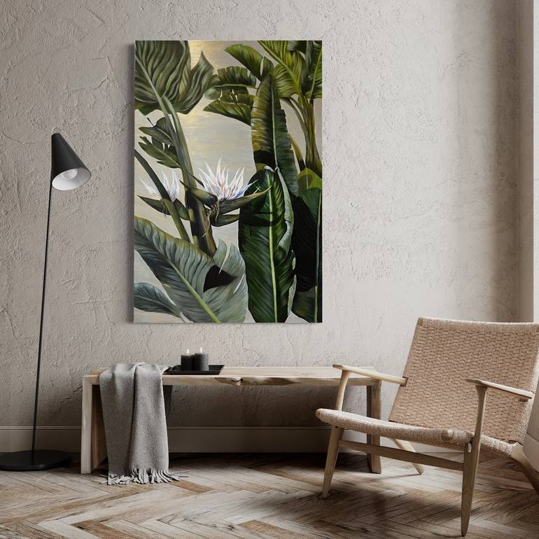 Original Art Deco Botanic Painting by Olesia Pogrebnova