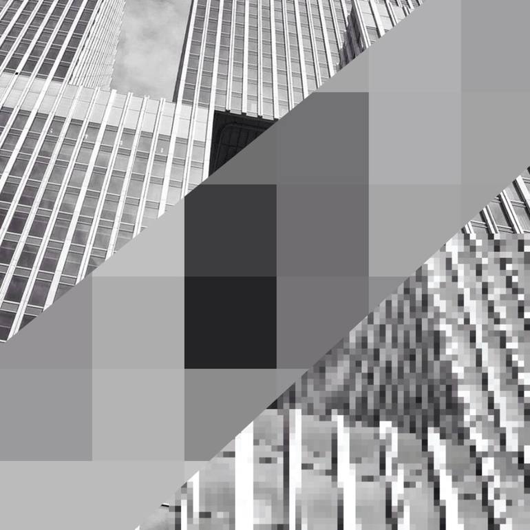 Serie Pixelation Geometric Pop 20 Digital Black And White Pixel Gray