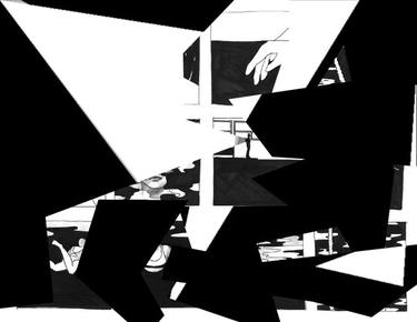 Original Conceptual Geometric Mixed Media by Pop Up Art