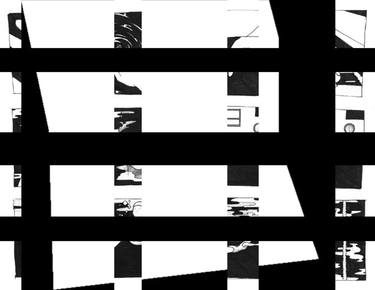 Original Conceptual Geometric Mixed Media by Pop Up Art