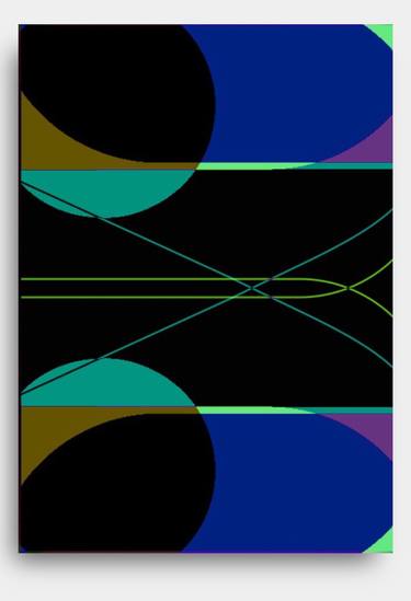 Geometric Shapes with Generative Blue Predominance - Limited Edition of 1 thumb