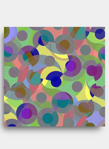 Large Colored Geometric Shapes of Background For Smaller Generative Shapes - Limited Edition of 1 thumb
