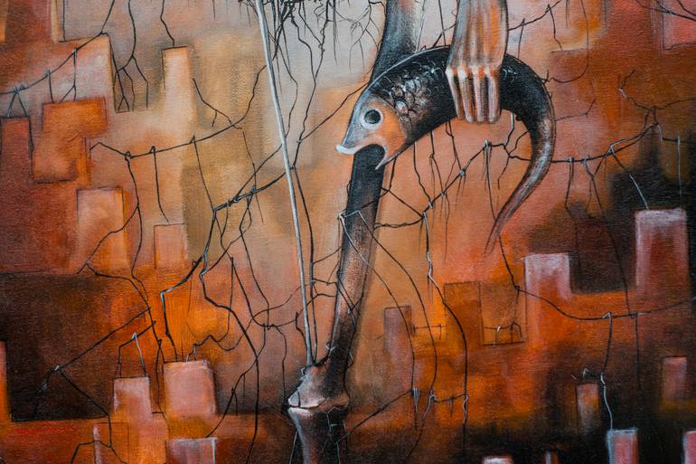 Original Surrealism Classical Mythology Painting by Gray Isi