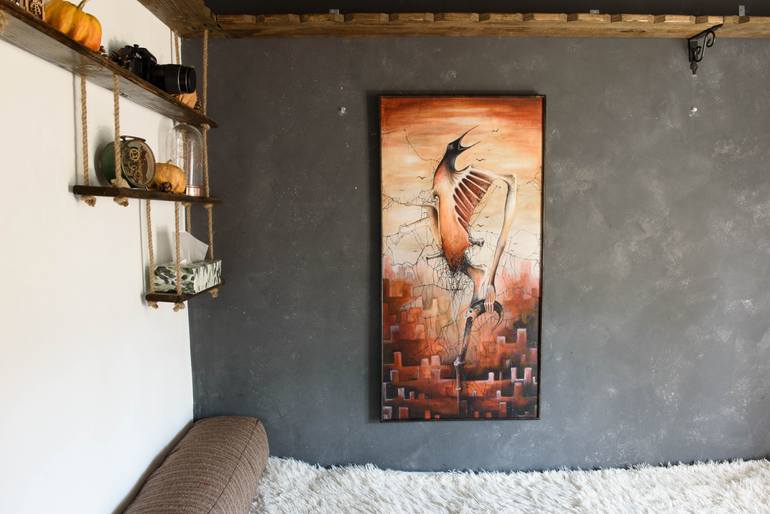 Original Surrealism Classical Mythology Painting by Gray Isi