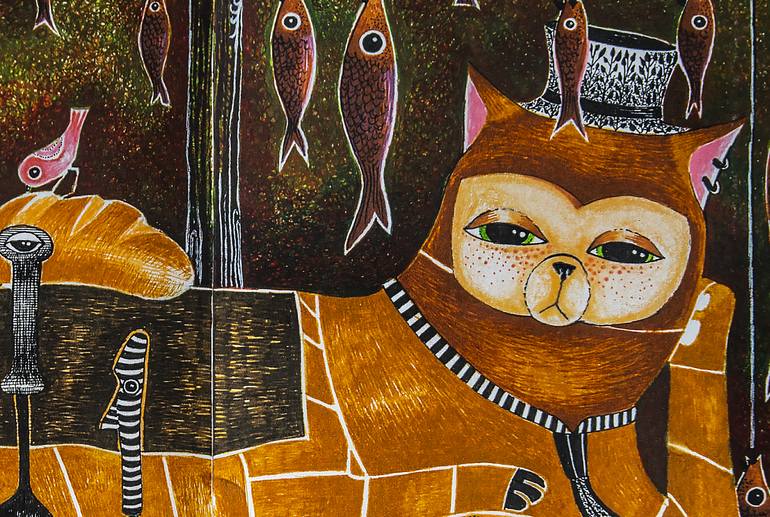 Original Surrealism Animal Drawing by Gray Isi