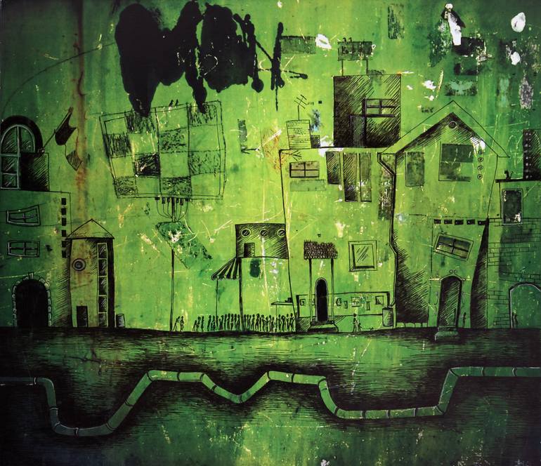 Original Surrealism Architecture Mixed Media by Gray Isi