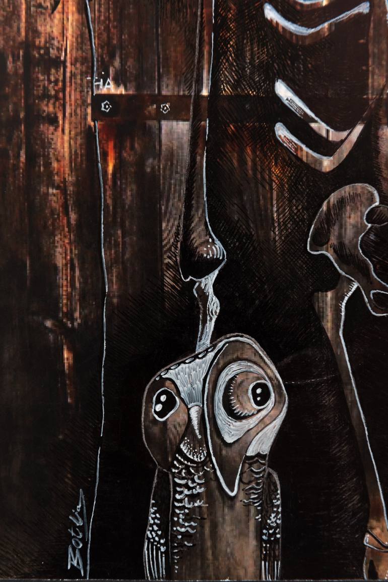 Original Surrealism Abstract Mixed Media by Gray Isi